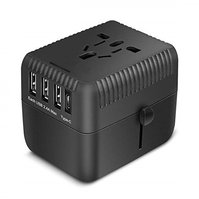 RRTRAVEL Universal Travel Adapter, kõik ühes rahvusvahelises Power Adapteris koos kolme USB+ 1 tüüpi C-tüüpi laadimispostiga, European Plug Adapter, AC Outtet Plug Adapter for European, US, UK, AU 160+ riigiga