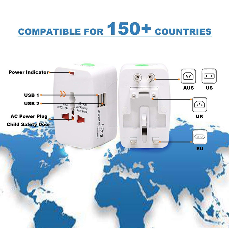 RRTRAVEL 931D Cuibheoir Cumhachta Taistil ar fud an Domhain, Cuibheoir Taistil Uilíoch Cuibheoir Breiseán Cumhachta AC le Calafoirt Dhé USB Do Chumhdaigh Ríomhaire Glúine Fón Cill AUS UK UK UK 150+ Tír