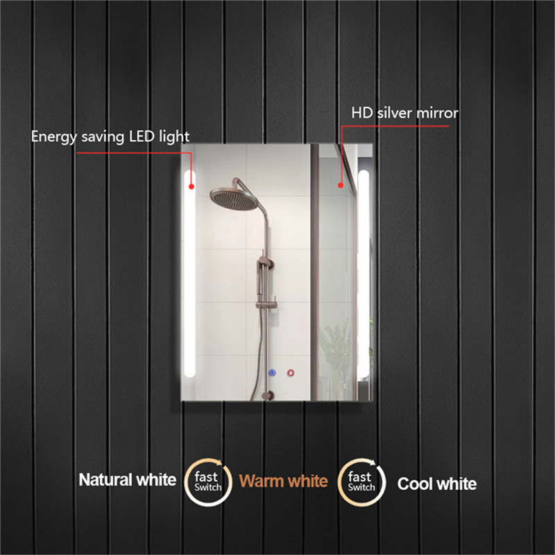 Kuumutamine udu vaba seina ühendatud vannitoa LED- peegliga, millel on kolm värvi, vannivarustuse valgus
