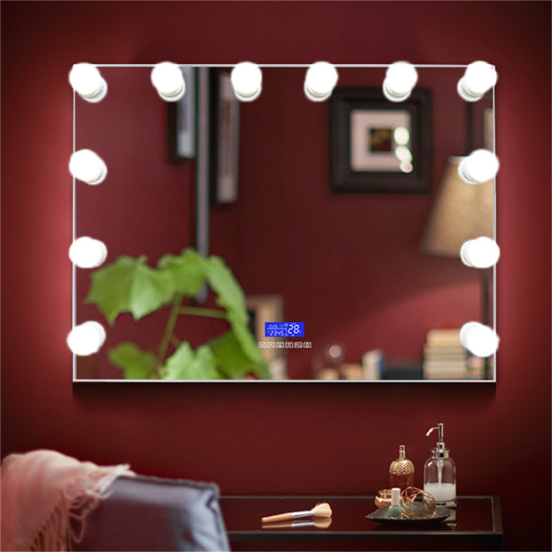 Dekoratiivne Kaunis Vanity Touch Screen Bluetooth Peegel, seinale monteeritud Hollywoodi edevuse peegel