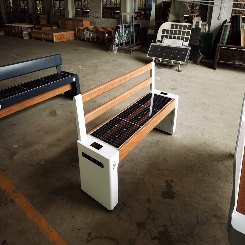 Hot Sale High Quality Bluetooth Smart Wifi USB Charing Gray Color Solar Bench for Park