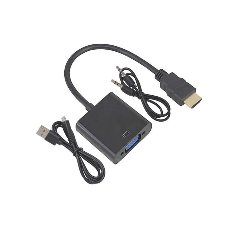 1080P HDMI kuni VGA 15cm Cable koos 3.5mm audio,Micro USB laadimiseks