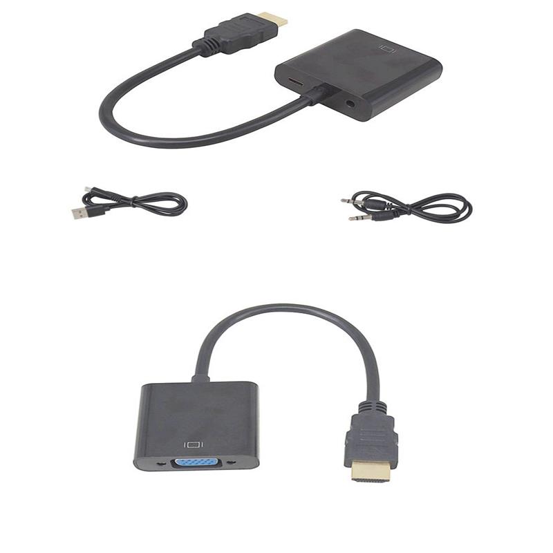 1080P HDMI kuni VGA 15cm Cable koos 3.5mm audio,Micro USB laadimiseks