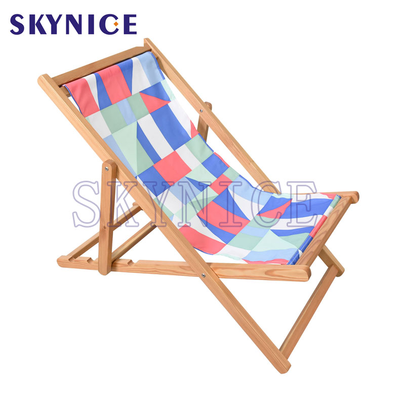 Sisemine väliuks, volditav Wooden Beach Longue teki tool