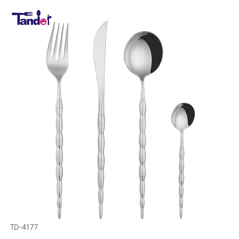 tander uus Euroopa stiilis roostevaba terase kodutarbed Flaterware metal inox söögiriistade komplekt
