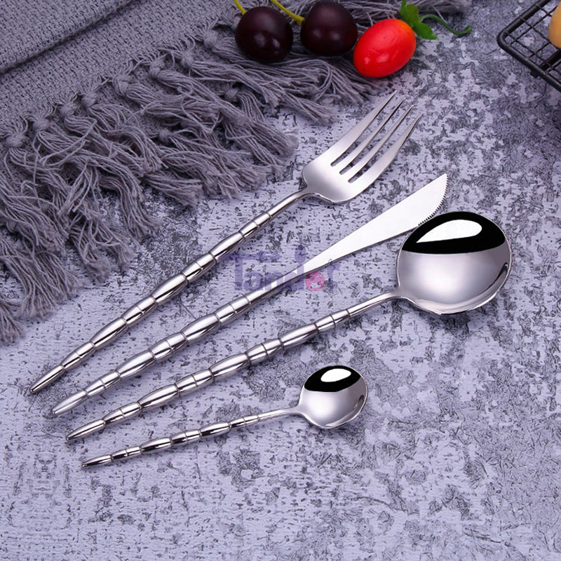 tander uus Euroopa stiilis roostevaba terase kodutarbed Flaterware metal inox söögiriistade komplekt