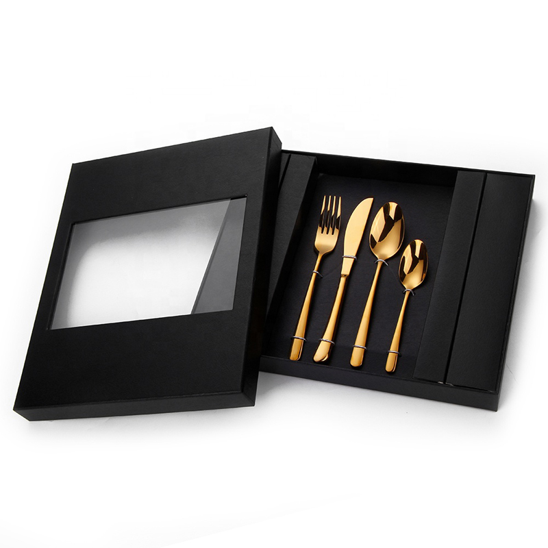 16/20/24 píosaí flatware ór cruach dhosmálta 16 20 24 ríomhaire sceanra socraithe le bosca