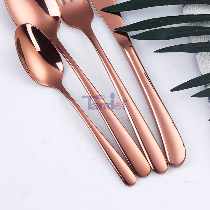elegantne disain inox flatware komplekt laos roostevaba teras rose kuld söögiriistad