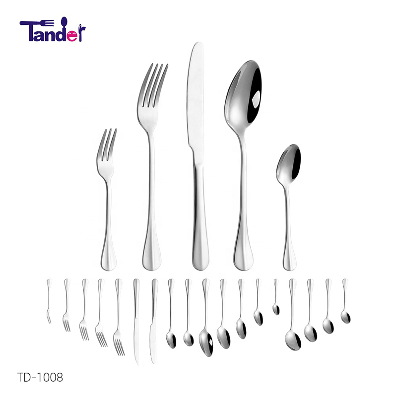 18PCS Mirror Polishing Tableware Set Utlensel Set, Knives, Forks, Spoons for Home and Restoran