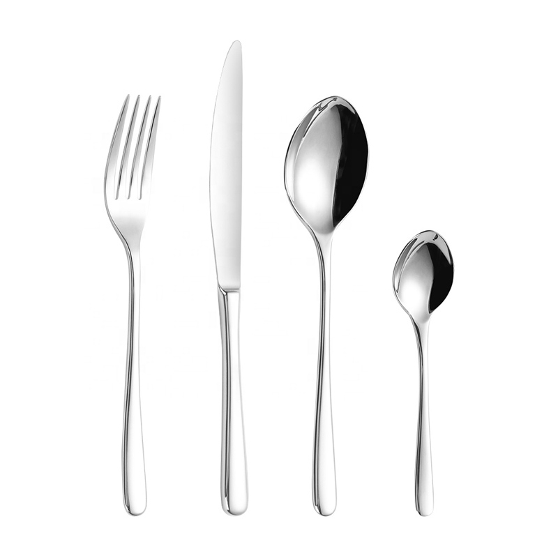 Kaasaegne Silver Stainless Steel High Quality Silverware Reubeldav Cutlery Wedding Flatware Set