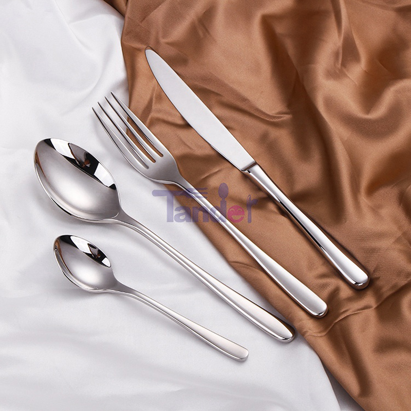 Kaasaegne Silver Stainless Steel High Quality Silverware Reubeldav Cutlery Wedding Flatware Set
