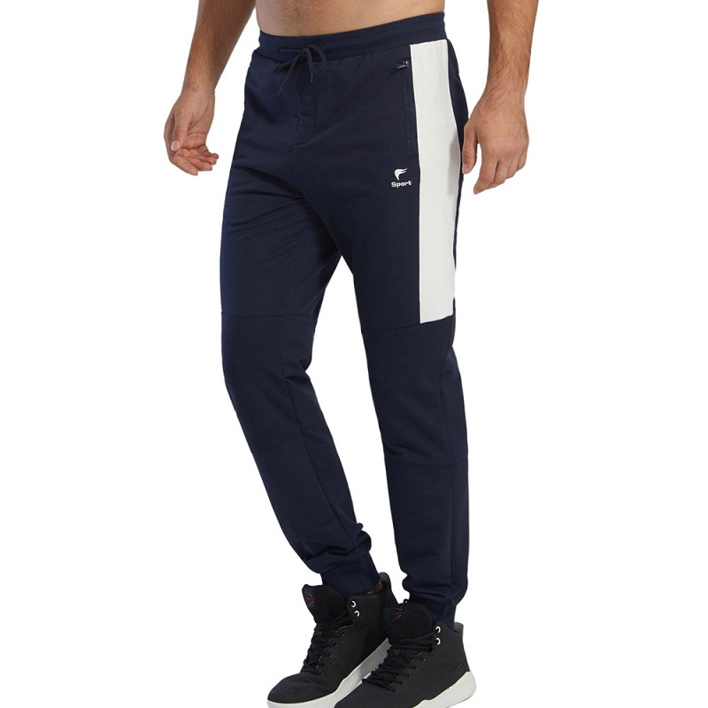 Men\ s Joggers Gym Elastic Close Bottom Workoout Athletic Pants with Zipper Pockets