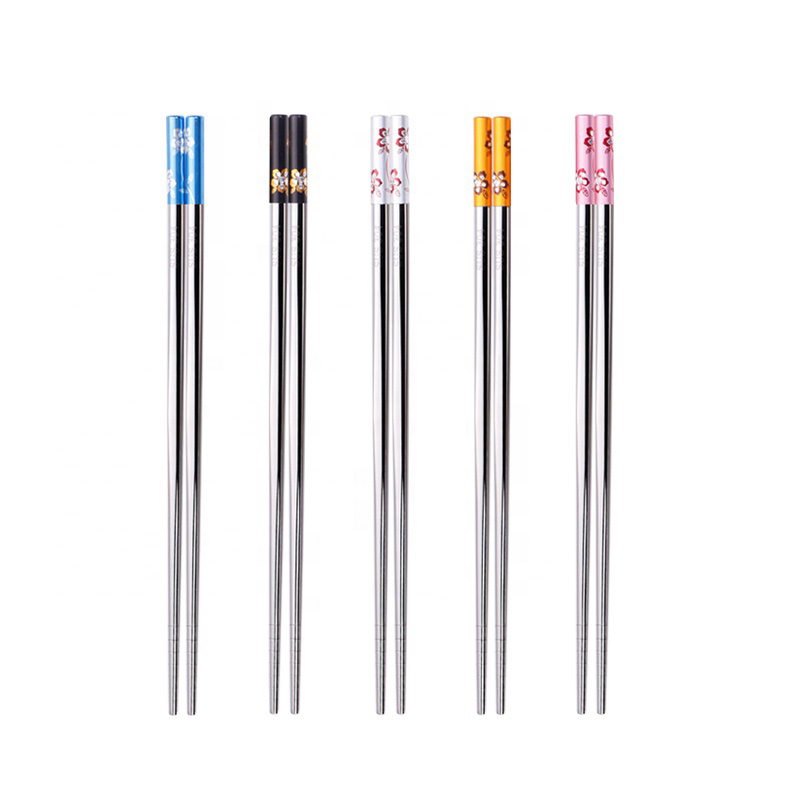 Patrún Réaltaí Dathacha Bialann Galánta Stíl Diamant Babhta 23cm 304 Chopsticks Cruach Dhosmálta Mórdhíola Díreach le Díol