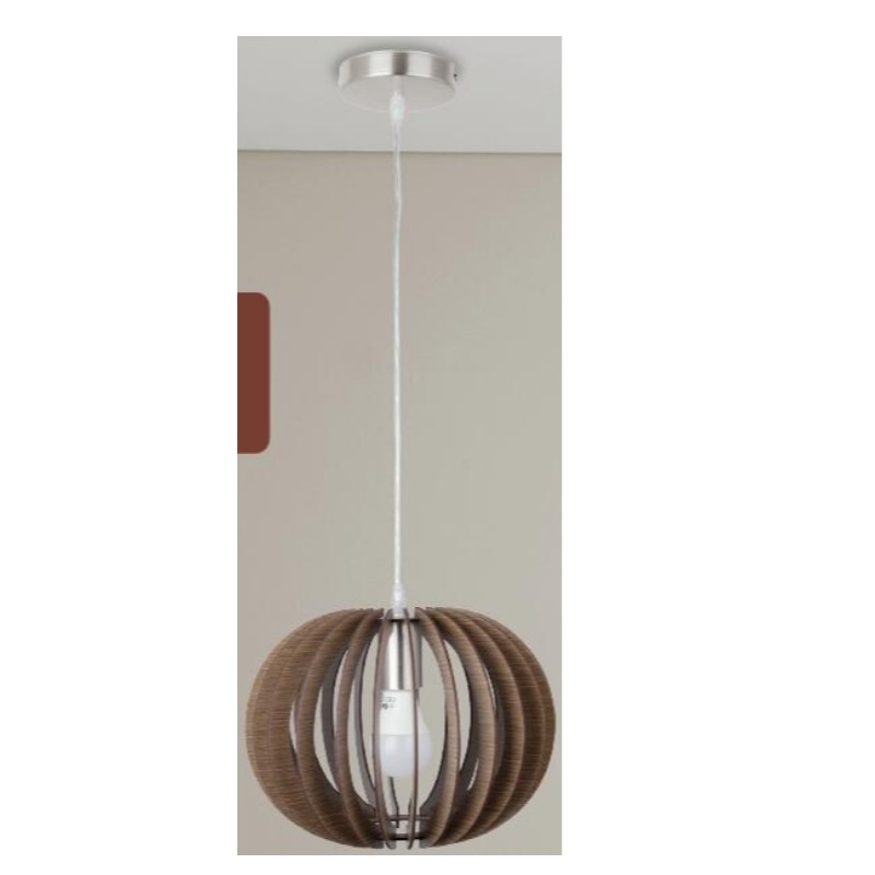 Lampa pendant adhmaid donn dorcha