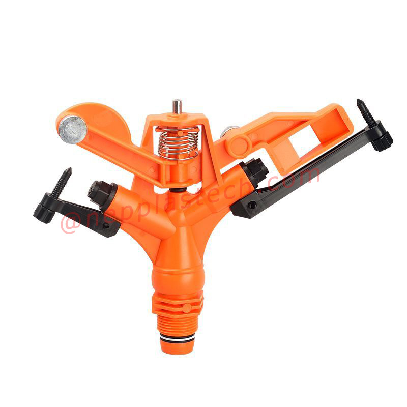 Barraí feirme 3\/4 orlach Uirlisí uiscithe uathoibríoch faiche 1 orlach Uisciúcháin spraeála Sprinklers impulse rothlacha 360 céim