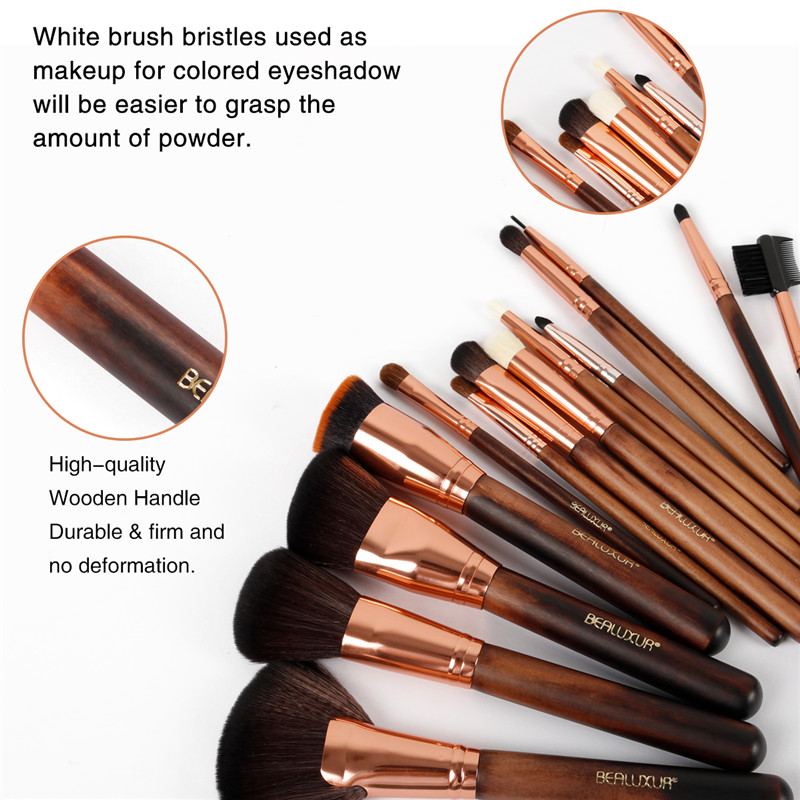 Makeup Brush Set, 13pcs Make up Brushes Premium Synthetic Bristles Powder Foundation Blush Contour Concealers Lip Eyeshadow Brushes Kit_Puidukäepide