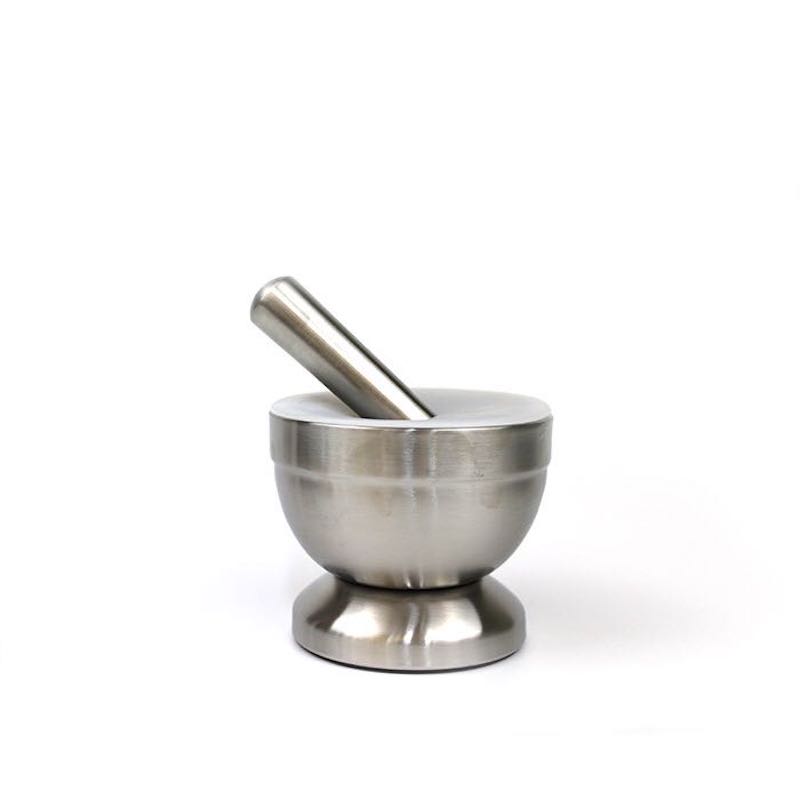 Cruach Dhosmálta 304 moirtéal agus tacar pestle, grinder spíosraí