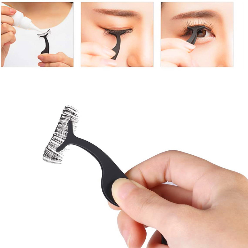 Iarratasóir Síneadh Fabhraí Bréige Tweezers Cruach Dhosmálta Remover Gearrthóg Tweezers Nipper (Dubh)