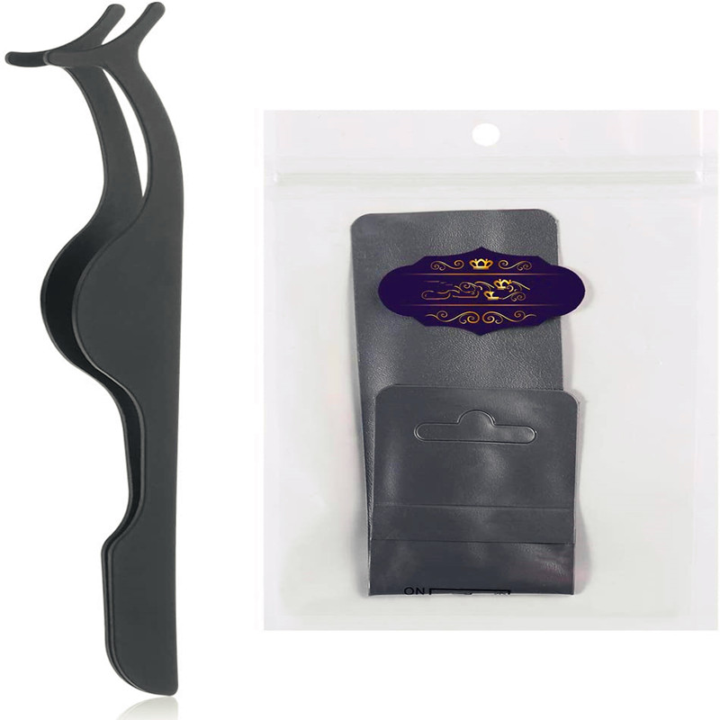 Iarratasóir Síneadh Fabhraí Bréige Tweezers Cruach Dhosmálta Remover Gearrthóg Tweezers Nipper (Dubh)