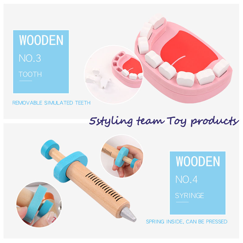 Rõivakottide simulatsioon kaasaskantav meditsiiniõde lasterollisimulatsioon mängib mängu, mida mängib majaekspert puidust mänguasi