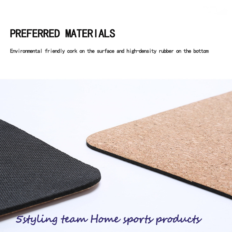 Hulgimüügil kohandatud korgiga joogamatt, mis ei ole libisev, trükitav keskkonnakaitse kork Looduslik Kummi Jooga Mat personaalne kohandamine
