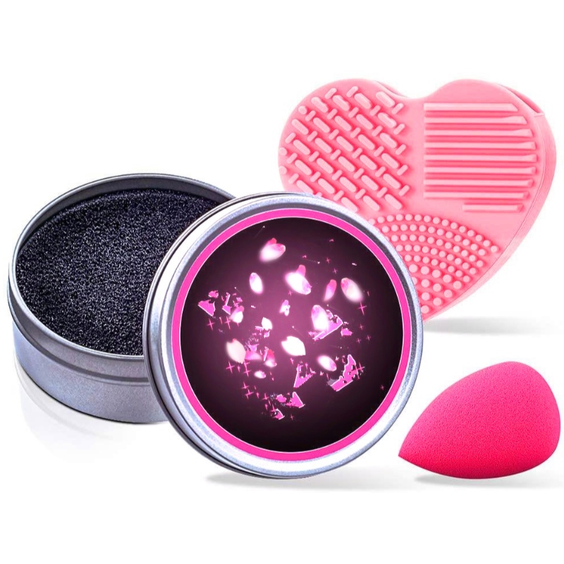 Makeup Cleaner Kit, Color Eemaldamise Käsna, Silicone Glove ja Makeup Sponge Blender, ideaalne partner oma reisi - Pack of 3