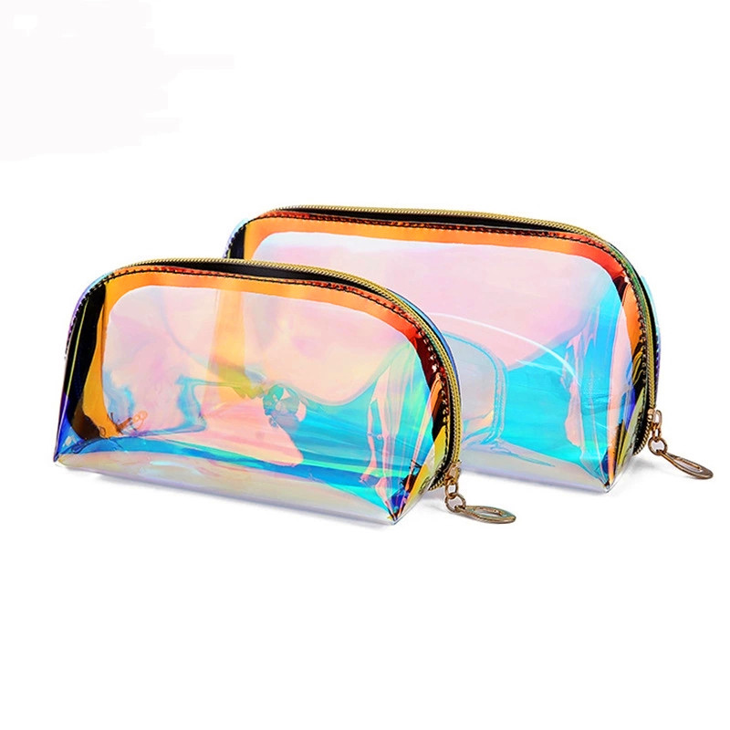 Kohandatud läbipaistev TPU Holograafiline kilekott Personaliseeritud Laser Pvc make- up Bag