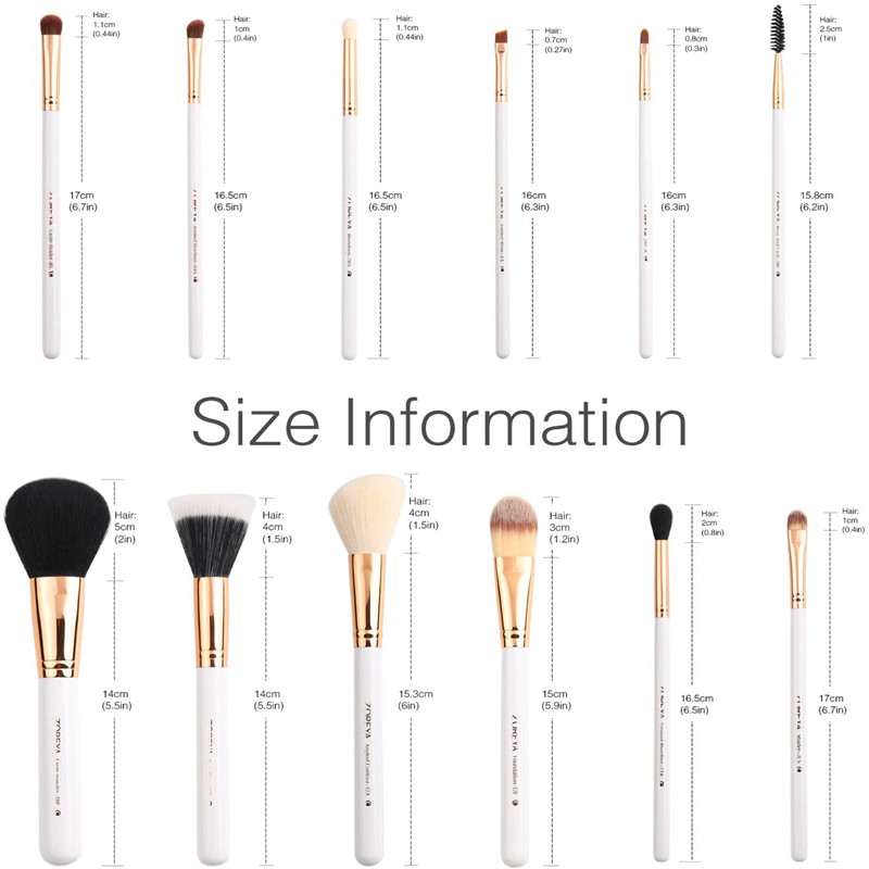 BeaLUXUR Travel Makeup Brush Set White 12pcs Makeup Brushes Premium Synthetic Hair Professional Foundation Powder Contour Blush Cosmetic Eye Sets Holder For Kingpines