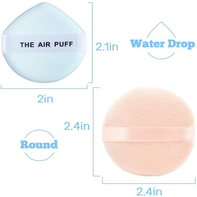 Velour Puff Makefup Powder Puffs Sponge Air Cushion Puff Set Fluffy Powder Puff Round Sponge Cosmetic Water Drop Powder Puff Latex Free Foundation Sponge Sponge Face Puff for Dry &Use