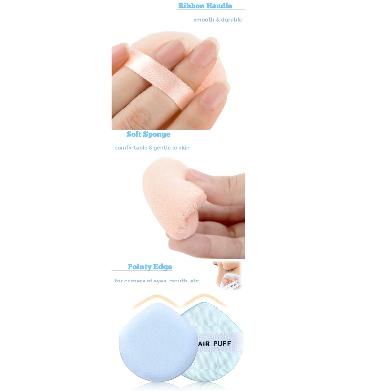 Velour Puff Makefup Powder Puffs Sponge Air Cushion Puff Set Fluffy Powder Puff Round Sponge Cosmetic Water Drop Powder Puff Latex Free Foundation Sponge Sponge Face Puff for Dry &Use