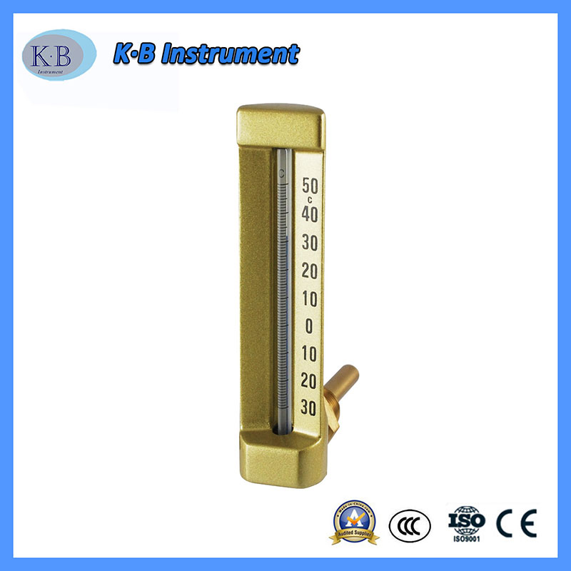 Hulgimüügi Factory Hind Kohandatud tööstusliku termomeetriga V-Line Vline V Line Termomeeter Nurk Sirge Brass Golden Finish Glass Termomeeter