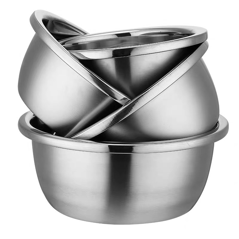 Köögitööriistad Stainless Steel 201/304 Tahke ja vastupidav bass Thin Edge Basin Salad Mixing Bowl