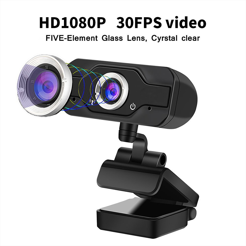 HD 1080P Webcam PC Laptop Web Camera,110° Wide- Angle koos USB 2.0 Video Recorder Live Video Kaamera Build-in Microphone