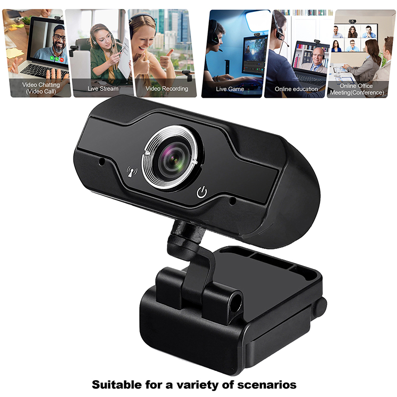 HD 1080P Webcam PC Laptop Web Camera,110° Wide- Angle koos USB 2.0 Video Recorder Live Video Kaamera Build-in Microphone