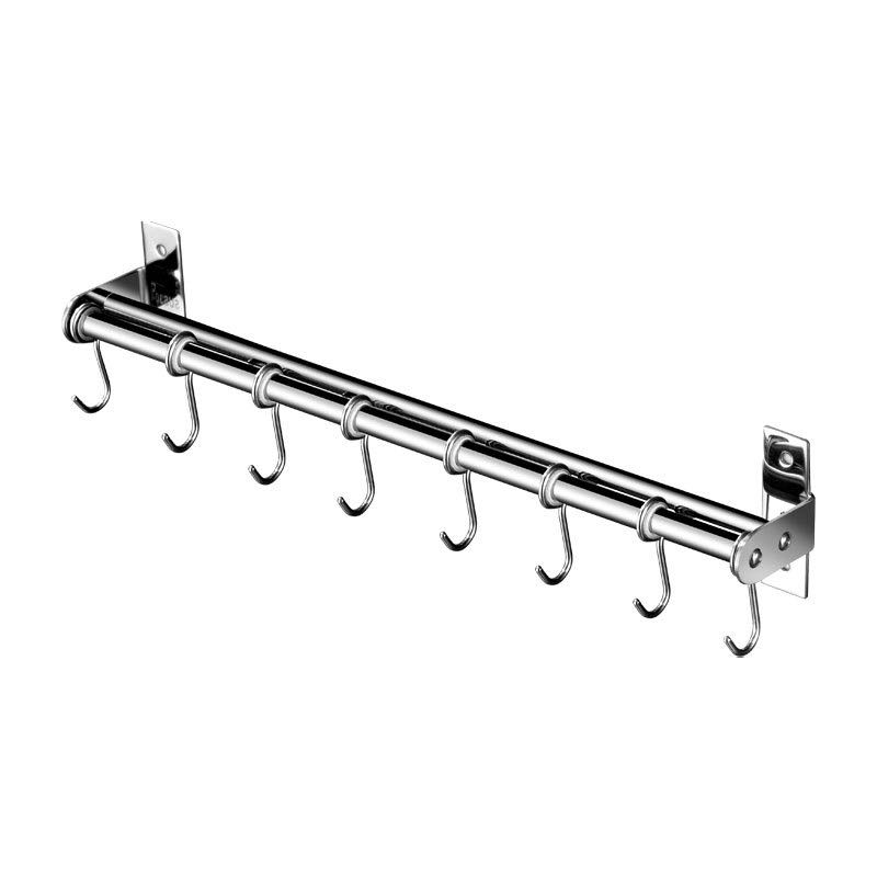 Hooks Sleamhnáin Inbhainte Balla Cistine Cruach Dhosmálta Iarnród Crochta Utensil Suite le Raca Sealbhóir Crochta Bar dúbailte