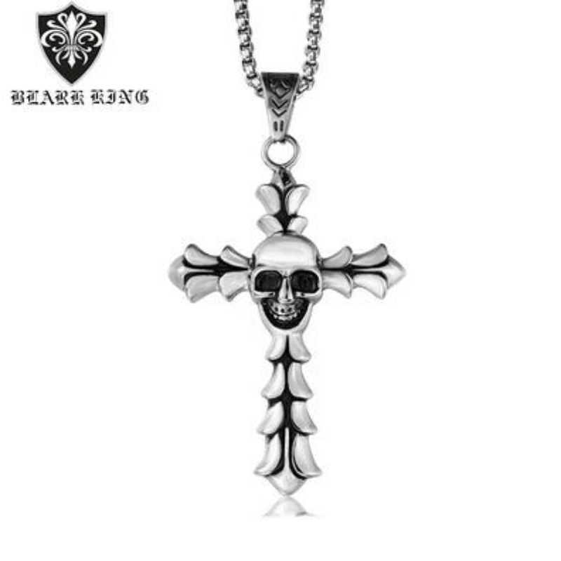 Euroopa ja Ameerika aksessuaarid hulgi Euroopa ja Ameerika retro-gooti mehed s Stainless Steel Skull Pendant Fashion Cross Skull Pendant