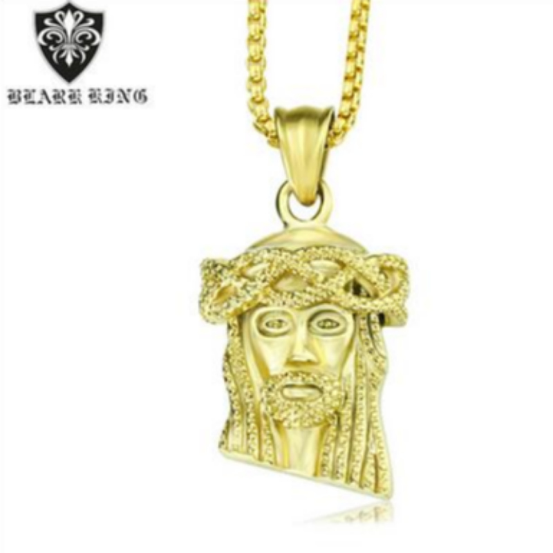 Retro ehted Euroopa ja Ameerika retro isiksuse Jeesus portree roostevaba teras 18K Gold Men\ Pendant retro Jesus portree Pendant