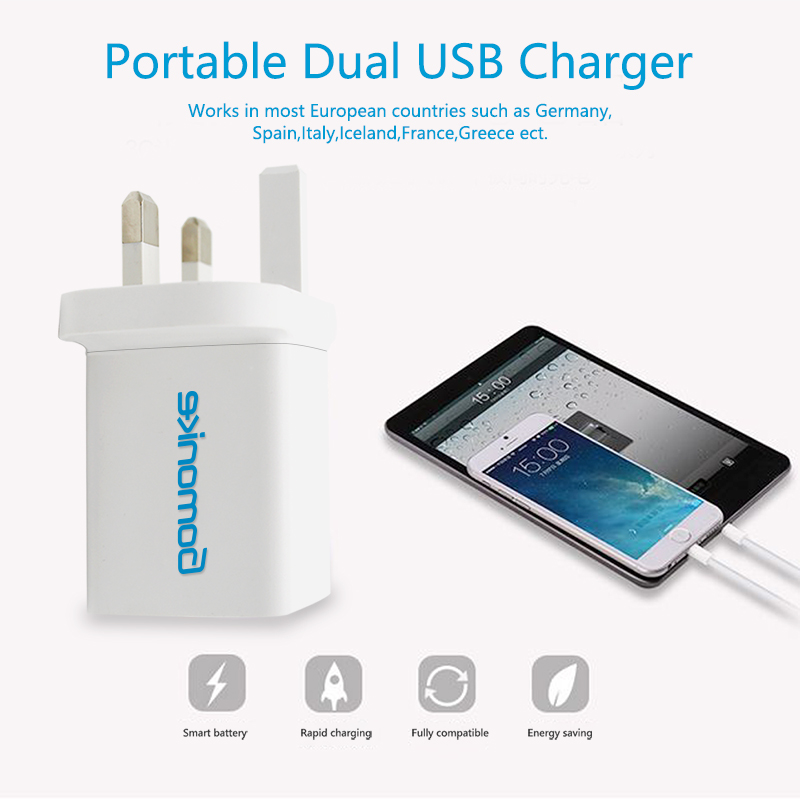 Cuibheoir Breiseán Shasana, 2.1A Dé-Charger Balla USB Comhoiriúnach le Fóin iPhone, Samsung, LG, Android