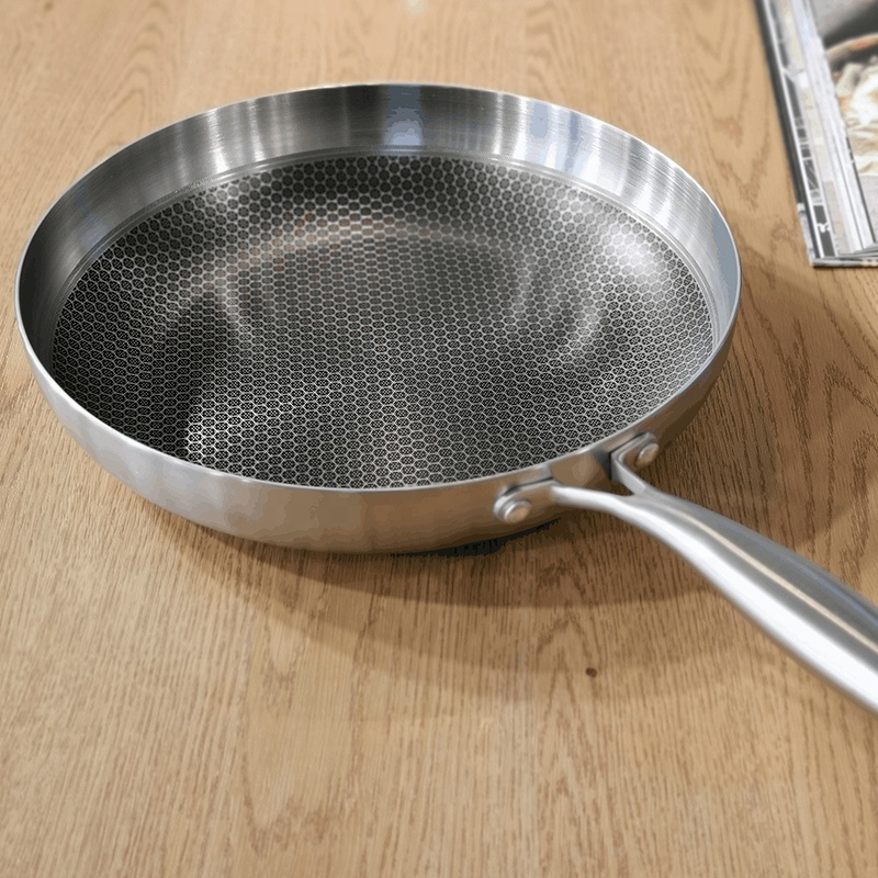 STAINLES STEEL HALF HOONEYCOMB FRIENG PAN WAK