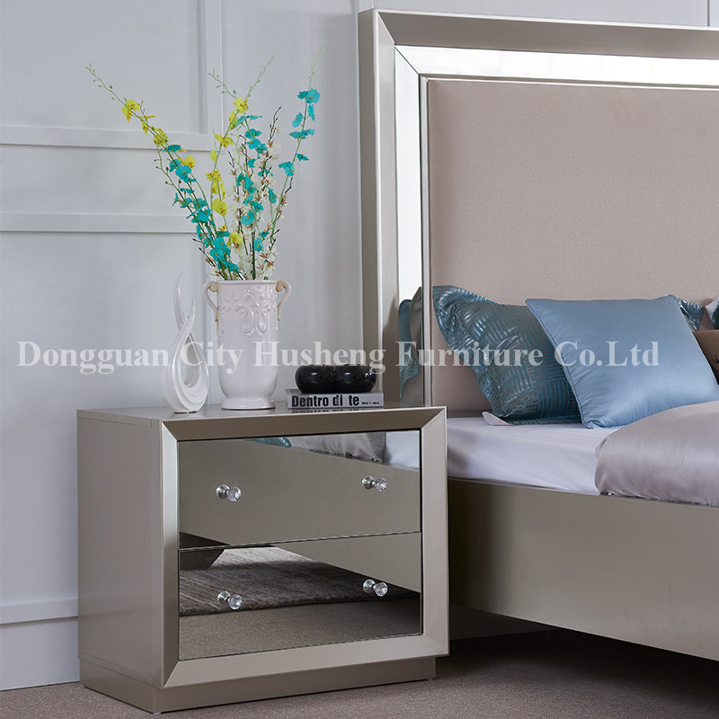 Kõrgekvaliteediline Morderni moestiil Kuninga suurus Luxury Bed Grey magamistoa mööbel