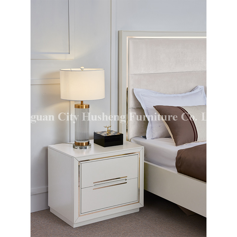 Modernne Elegantne Bed Bed Set Mööbel Kõrge Valge Glossy värvimine