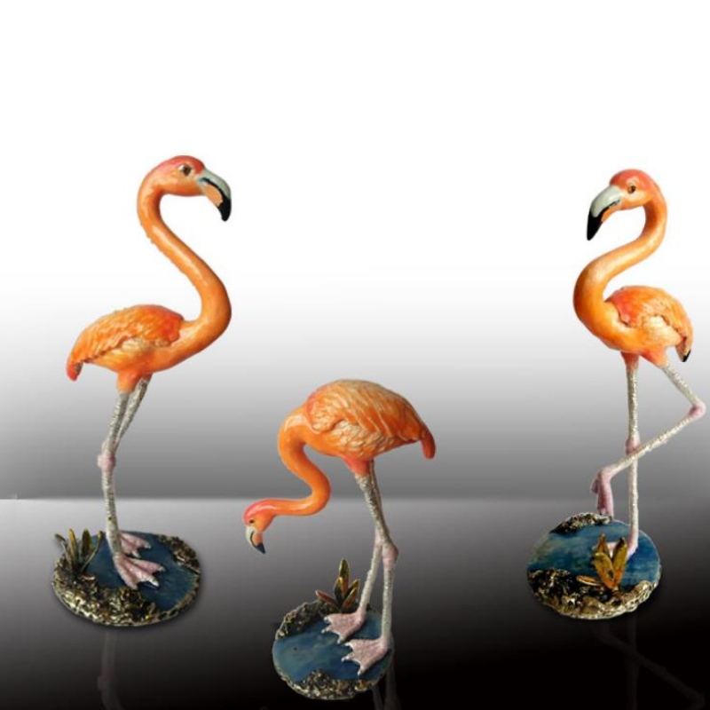 Flamingo loominguline Põhjamaade emaili värvi kõrgklassi kollektsiooni ehtekarp Metallist kiigutav lauavaik