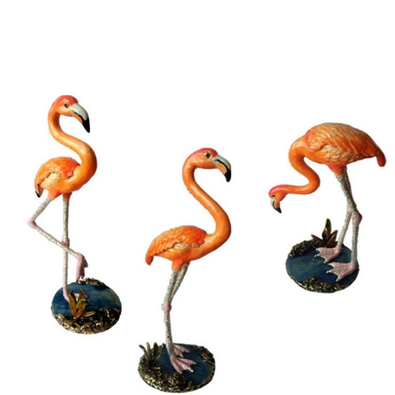 Flamingo loominguline Põhjamaade emaili värvi kõrgklassi kollektsiooni ehtekarp Metallist kiigutav lauavaik