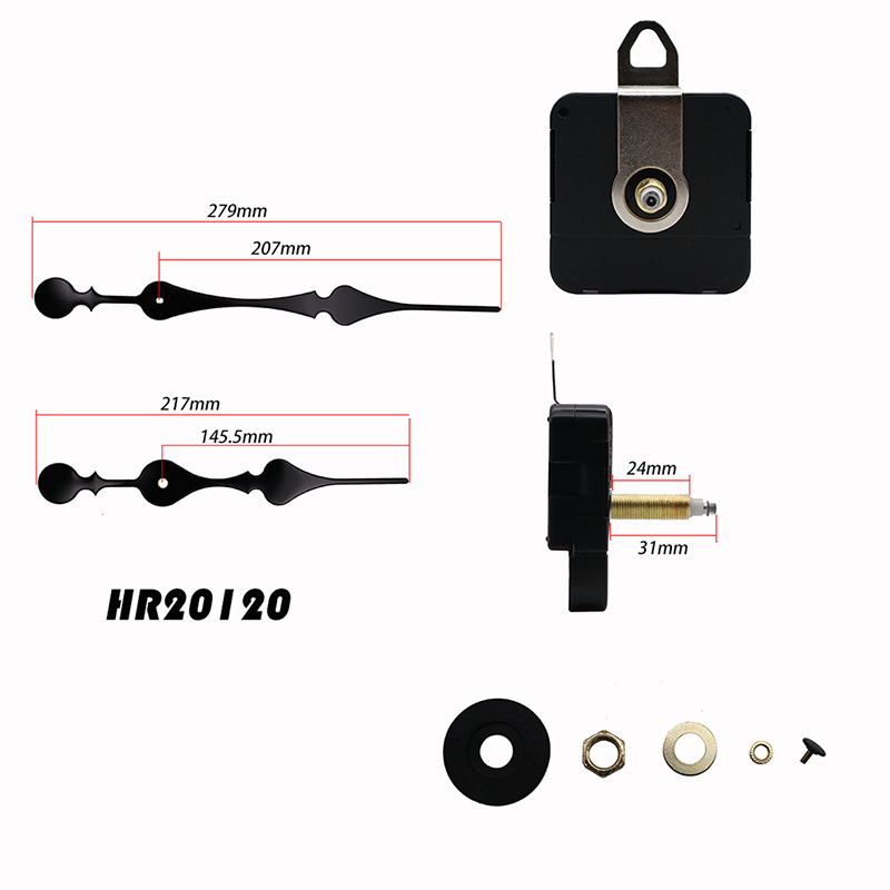 31mm suur pöördemoment I telje seinakella liikumine ja HR20120-käigud