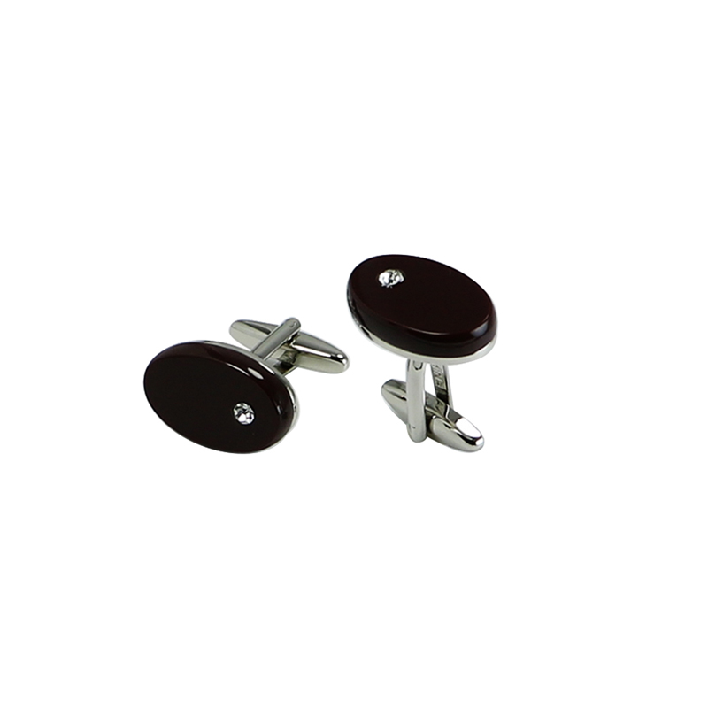 Pruun Kass\ Silm Oval Men s Cuff Links