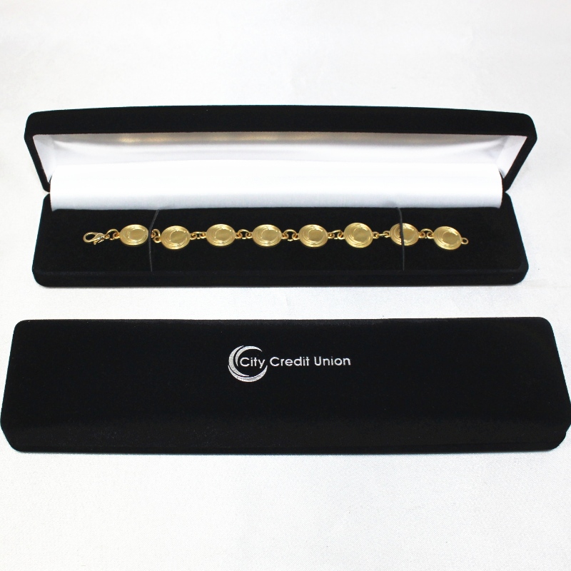 Bosca veilbhit dubh mórdhíola saincheaptha D-11 le haghaidh suaitheantas & muince