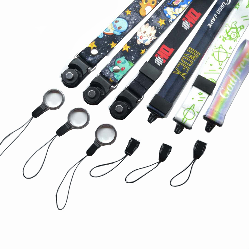 Factory otsene müük kaks ühes eemaldatavas Lanyard Mobile Phone Lanyard siidist siidist siidist siidist siidist võre kuuma ülekande lanyard professionaalne kohandamine