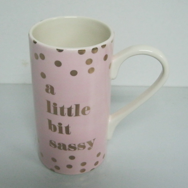 Logo Custom Gold Metal Gold Decal Promotional Ceramic Mug Coffee Mug