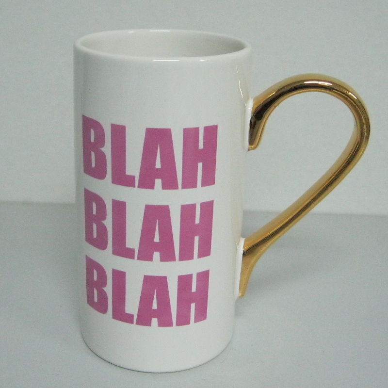 Logo Custom Gold Metal Gold Decal Promotional Ceramic Mug Coffee Mug
