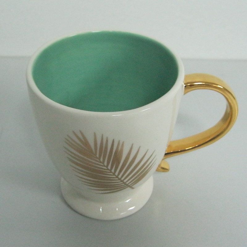 Logo Custom Gold Metal Decal Promotional Ceramic Mug Coffee Mug